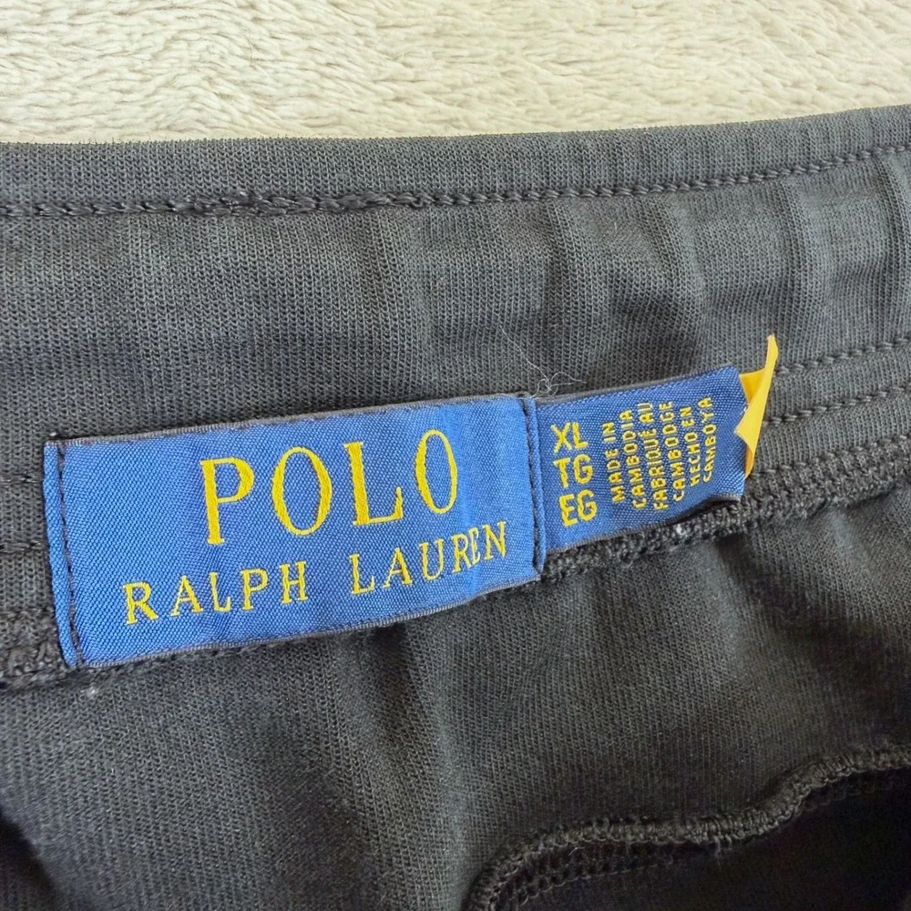 Polo Ralph Lauren Mens Black Double-Knit Cargo Jogger Pants XL Pony Logo